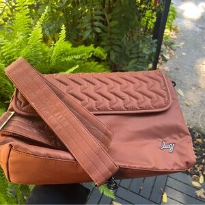 Lug Quilted Tan Crossbody Bag